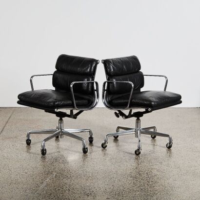 A Pair of Charles & Ray Eames 'Soft Pad' Management Chairs by Herman Miller