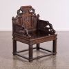 A Set of Chinese Zitan Carved Master's Armchairs and Tea Table - 4