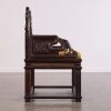 A Set of Chinese Zitan Carved Master's Armchairs and Tea Table - 5