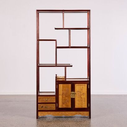 A Chinese Vintage Nanmu Display Shelf