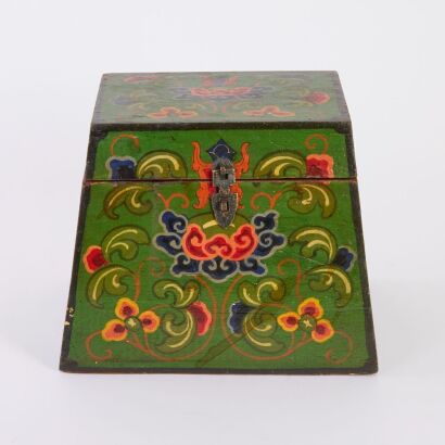 A Chinese Tibetan Wood &lsquo;Floral&rsquo; Box