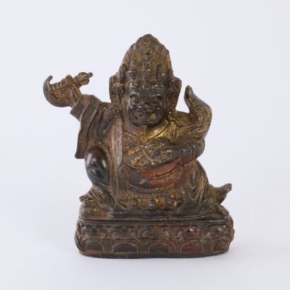 A Chinese Qing Dynasty Two-armed Black-cloaked Mahakala