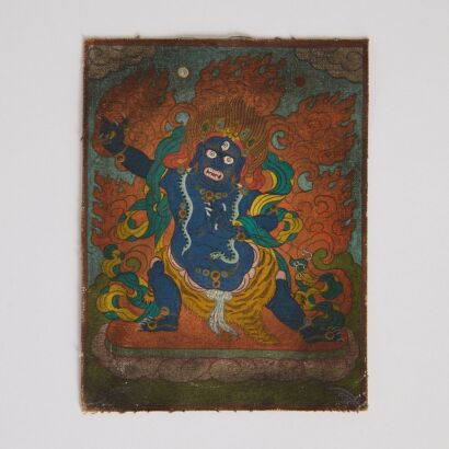 A Chinese Tibetan 19th Century Small Vajra Thangka