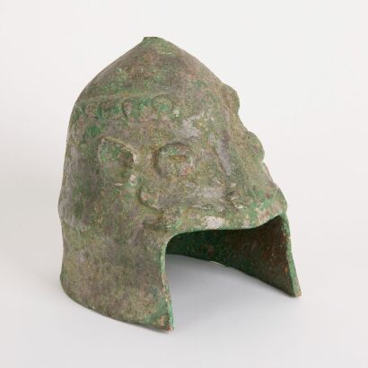 A Chinese Late Shang Dynasty Bronze Helmet