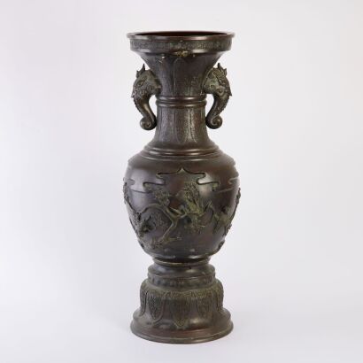A Japanese Meiji Period Large Bronze Vase