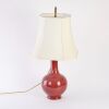 A Chinese Red-glazed Porcelain Vase Lamp
