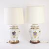 A Pair of Chinese 20th Century &lsquo;Badge&rsquo; Porcelain Lamps