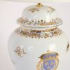 A Pair of Chinese 20th Century &lsquo;Badge&rsquo; Porcelain Lamps - 2