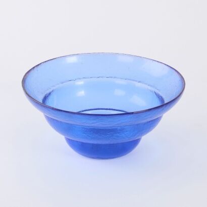 A Chinese Blue Glass Bowl (Tongzhi Year Mark)