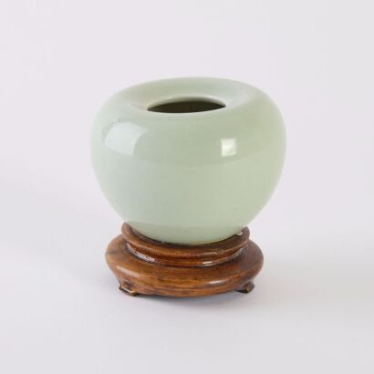 A Chinese Early 20th Century Celadon-glazed &lsquo;Apple&rsquo; Vase, Zun (Qing Dynasty Qianlong Year Mark)