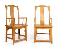 A Pair of Chinese Elm Chairs