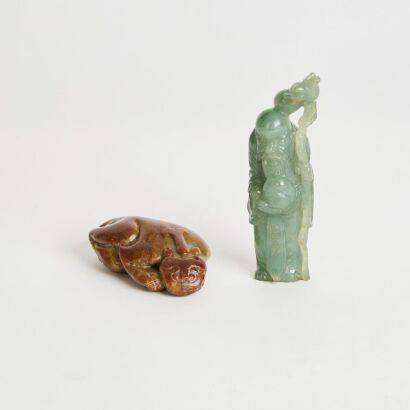 A Set of Two Chinese Jade Carvings