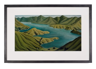 Doris Lusk's Akaroa Harbour, Bank Peninsula (1949) framed art print