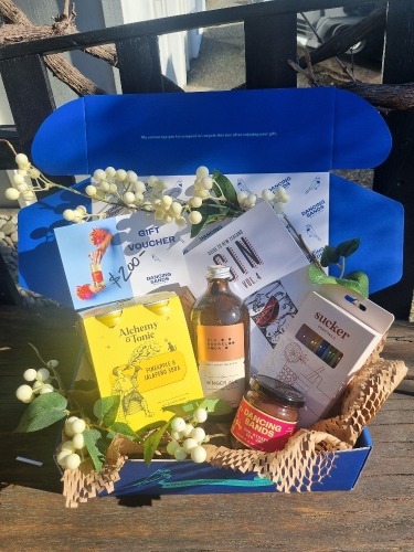 A Dancing Sands Distillery gift box
