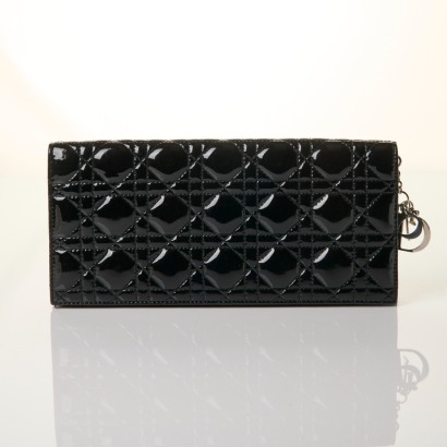 Christian Dior, Black Patent Quilted Crossbody Bag