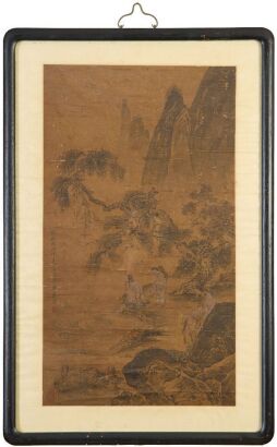 A Chinese Qing Dynasty Landscape Painting on Silk (Tang Yin Stamp)