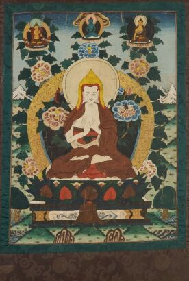 A Chinese Tibetan 19th Century Thangka Depicting Tsongkhapa