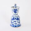 A Chinese Qing Dynasty Blue and White 'Dragon' Candlestick
