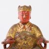 A Chinese Ming Dynasty Painted Wooded Figure of Deity AND A Chinese Qing Dynasty Gilt and Painted Wooden Shrine - 3