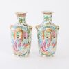 A Pair of Chinese Late Qing Dynasty Canton Famille-rose 'Figural' Vases