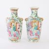 A Pair of Chinese Late Qing Dynasty Canton Famille-rose 'Figural' Vases - 2