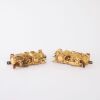 A Pair of Chinese Qing Dynasty Gilt Lacquer Wooden Lions