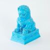 A Pair of Chinese Mid 20th Century Blue-glazed Lion Ornaments - 4