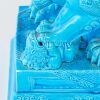 A Pair of Chinese Mid 20th Century Blue-glazed Lion Ornaments - 7