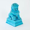 A Pair of Chinese Mid 20th Century Blue-glazed Lion Ornaments - 9