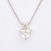 18ct White Gold, Handmade, 1.76ct Heart Shaped Diamond Pendant on 45cm Platinum Wheatsheaf Chain