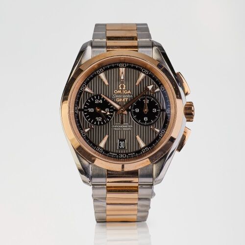 Stainless Steel / Sedna Red Gold, 43mm, OMEGA, Seamaster Aquaterra GMT Chronograph Wristwatch, circa 2016