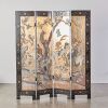 A Chinese Lacquer Carved 'Bird and Flower' Four-panel Screen