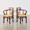 A Pair of Chinese Hardwood Horseshoe-back Armchairs