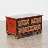 A Chinese Qing Dynasty Red Lacquer and Gilt Carved Panel Tea Table - 2