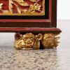 A Chinese Qing Dynasty Red Lacquer and Gilt Carved Panel Tea Table - 7