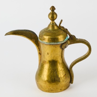 A Saudi Arabian Bedouin Copper Alloy Lidded Jug