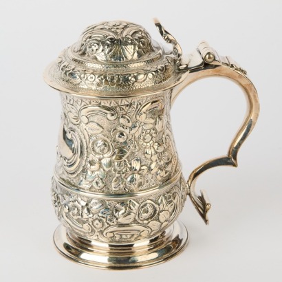 A Lidded Jug with Silver Smith Marks
