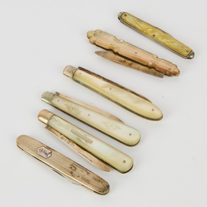 A Collection of Mother of Pearl and Metal Handled Blades