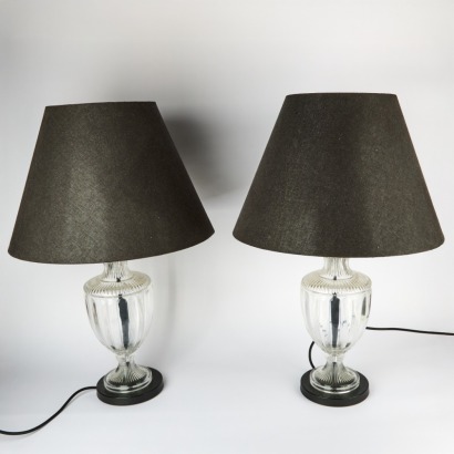 A Pair of Glass Table Lamps