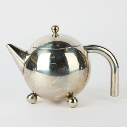 A Rockingham Stainless Steel Atomic Style Teapot
