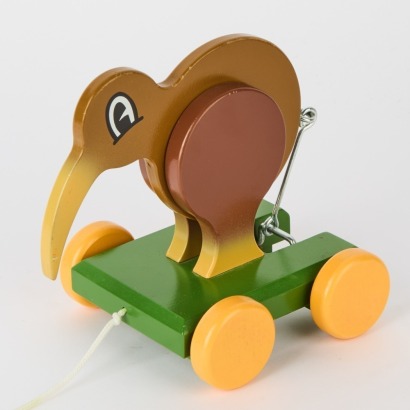 A Kiwi Wooden Pull Along by Dick Frizzell