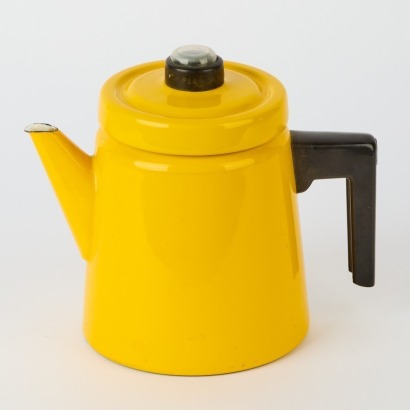 A 1950s Enamel Stovetop Coffee Pot by Antti Nurmesniemi for Finel Arabia