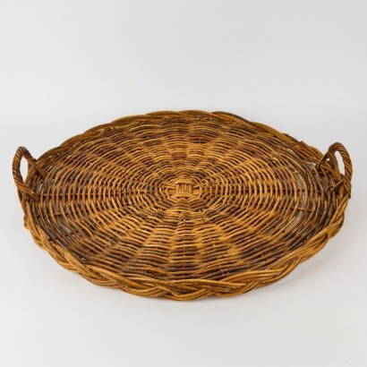 A Large Vintage Woven Serving Tray
