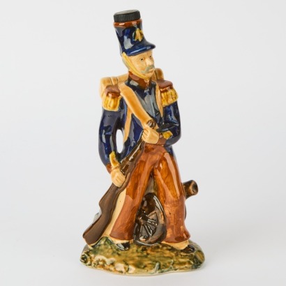 A Vintage Ceramic Decanter of a Soldier