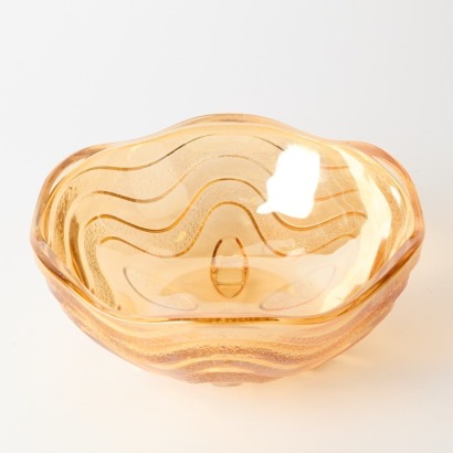A Vintage Scalloped Art Glass Bowl