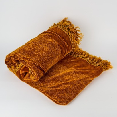 A Victorian Gold Chenille Table Cover