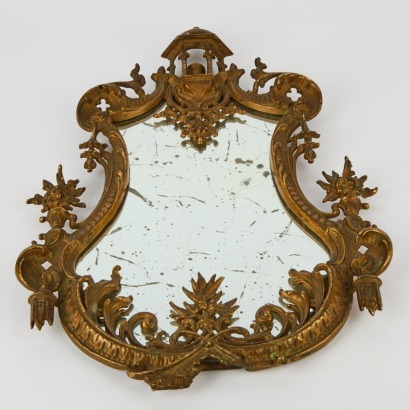An Art Nouveau Brass-Framed Mirror