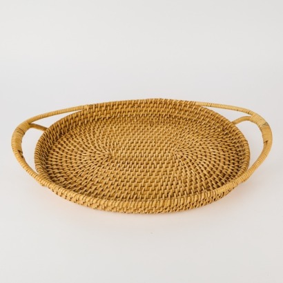A Beautiful Tightly Woven Oval Tray