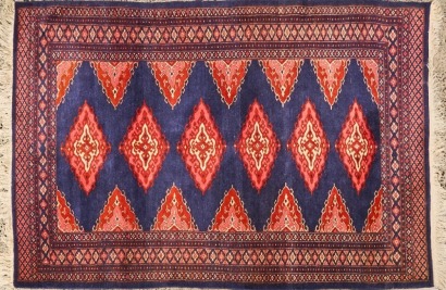 A Blue and Red Rug