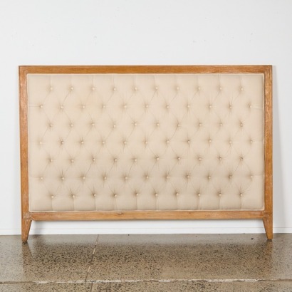 A Wood and Linen Headboard